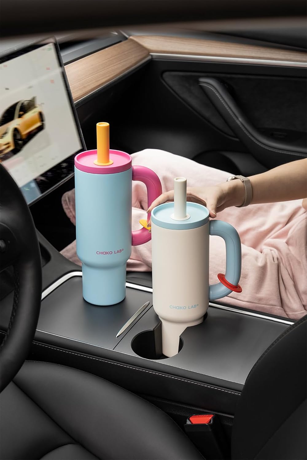 CHAKOLAB BaWang – Vaso Aislado con Asa y Popote | 33 oz Antifugas