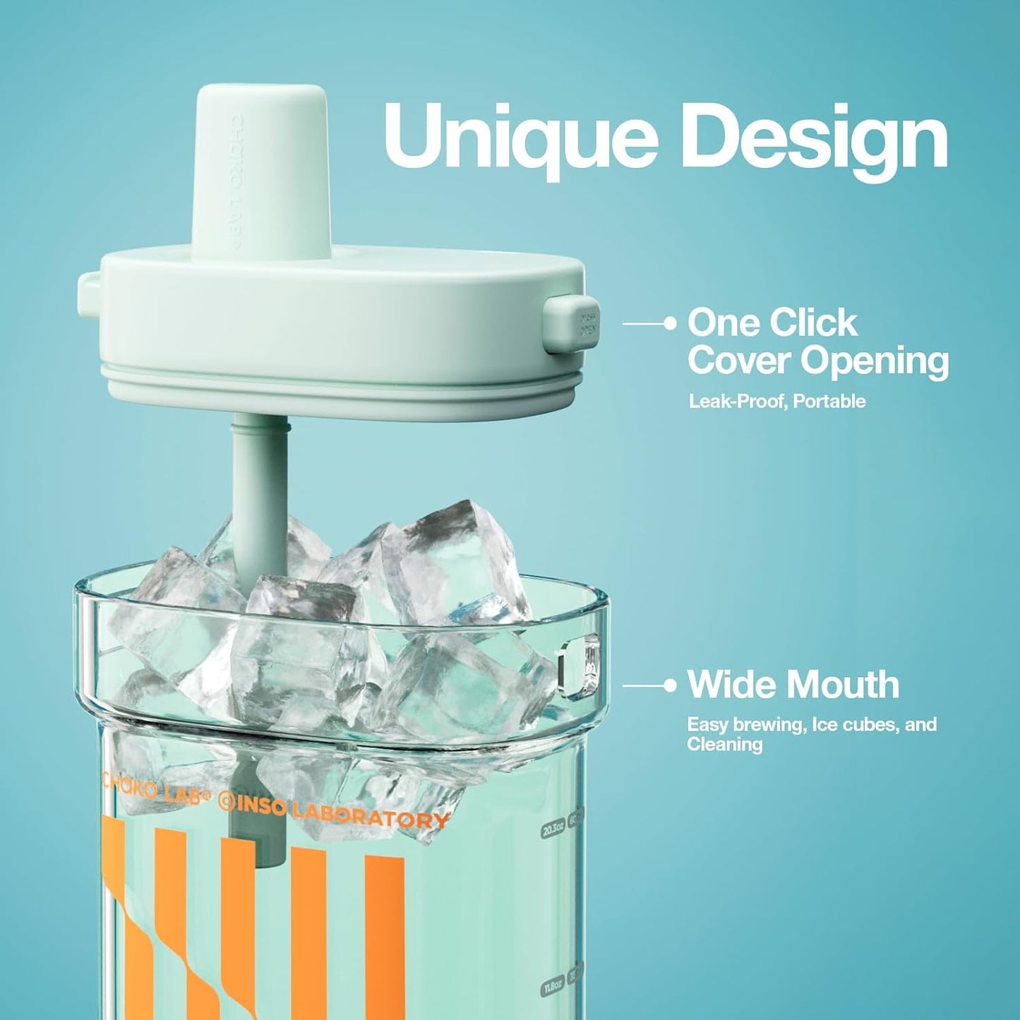 CHAKOLAB Botella Plana con Popote – 24 oz | Estilo Compacto y Antifugas