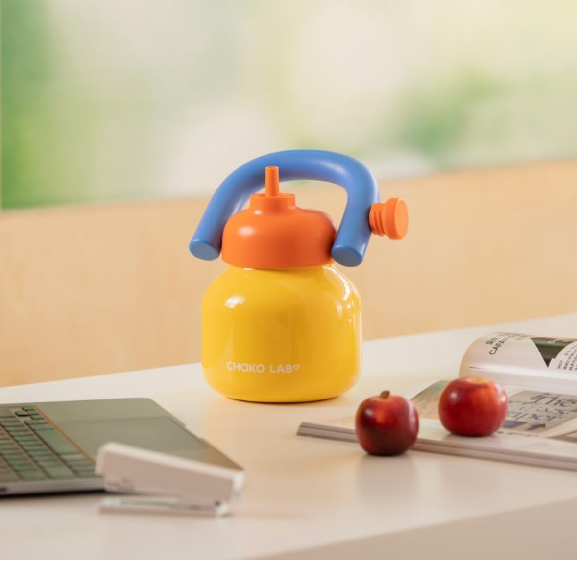 CHAKOLAB – LINLIN Termo 33 oz con Popote, Asa y Doble Aislamiento