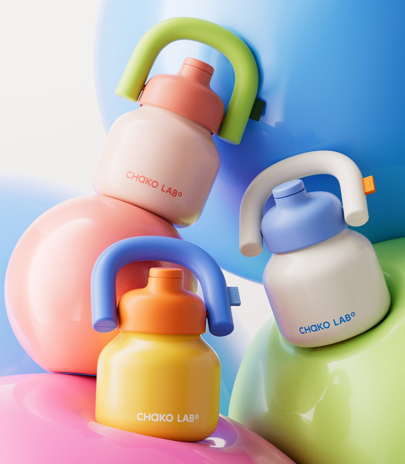 CHAKOLAB – LINLIN Termo 33 oz con Popote, Asa y Doble Aislamiento