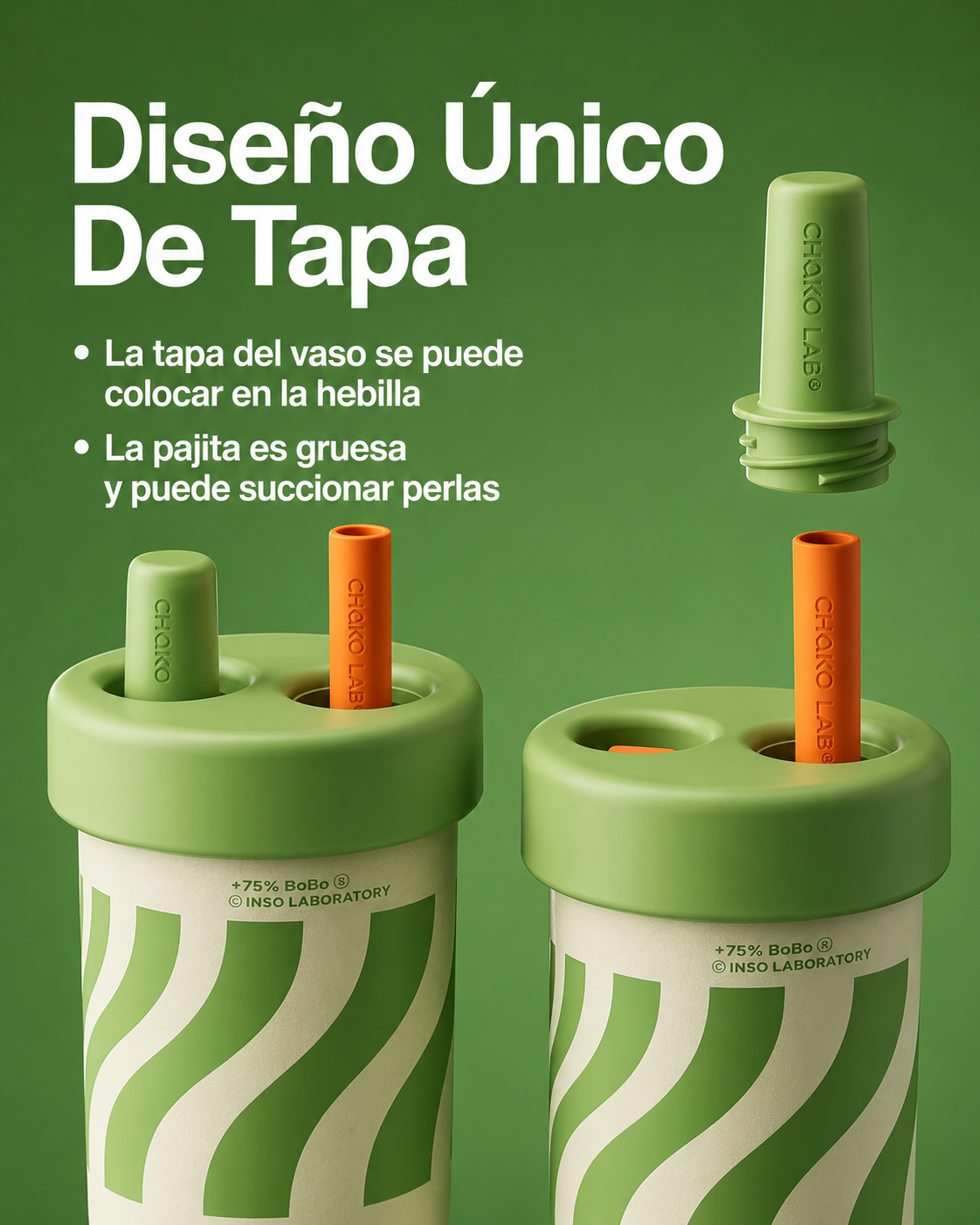 BOBO Vacuum CuP con interior en cerámica 470ML