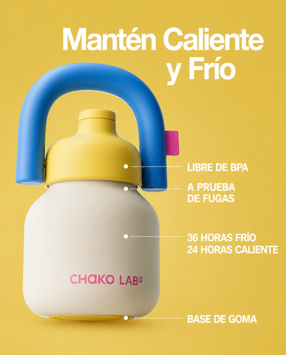 CHAKO LAB™ Botella Térmica 33 oz con Interior de Cerámica